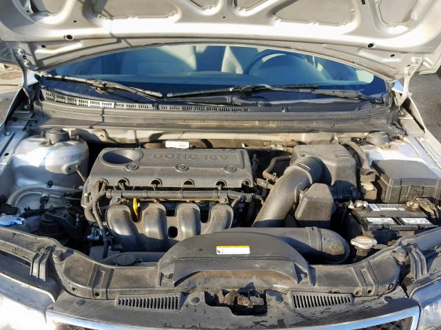 KNAFU4A25A5070889 - 2010 KIA FORTE EX SILVER photo 7