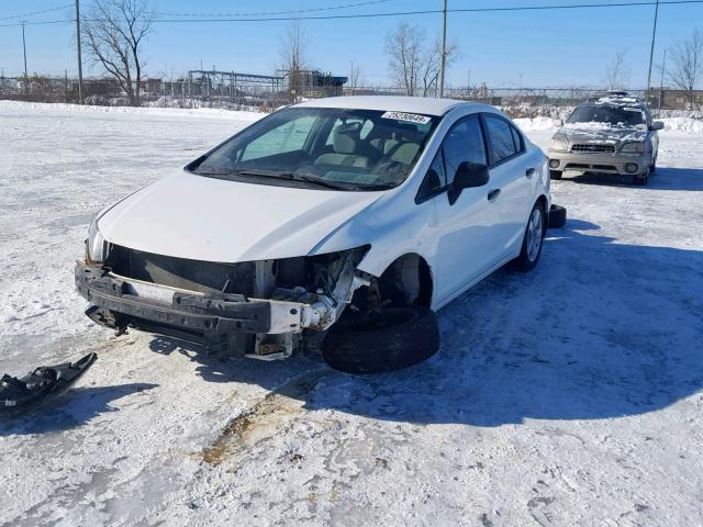 2HGFB2E27DH003880 - 2013 HONDA CIVIC DX WHITE photo 2