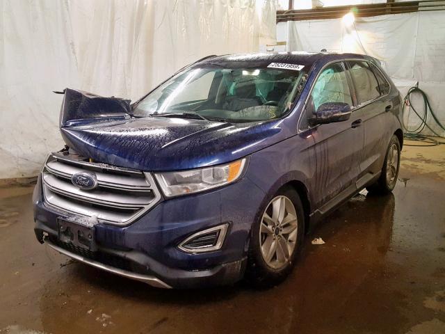 2FMPK4J89GBB84802 - 2016 FORD EDGE SEL BLUE photo 2