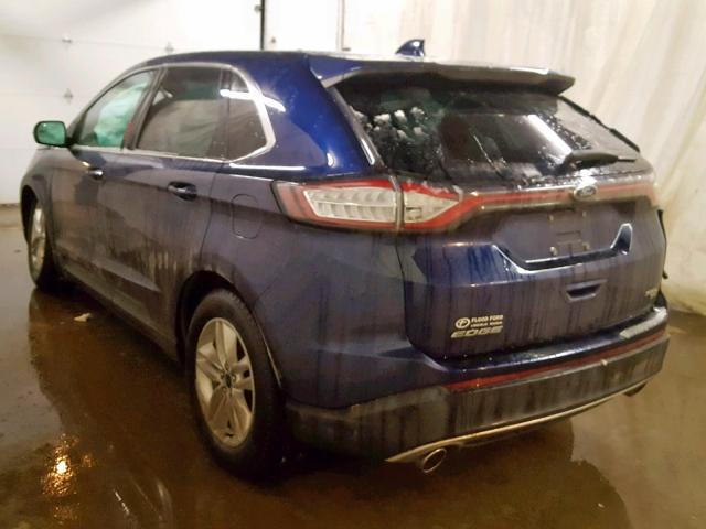 2FMPK4J89GBB84802 - 2016 FORD EDGE SEL BLUE photo 3