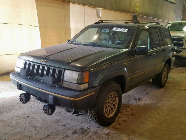 1J4GZ78YXSC747673 - 1995 JEEP GRAND CHER GREEN photo 2