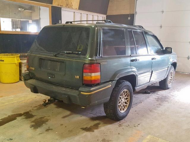 1J4GZ78YXSC747673 - 1995 JEEP GRAND CHER GREEN photo 4