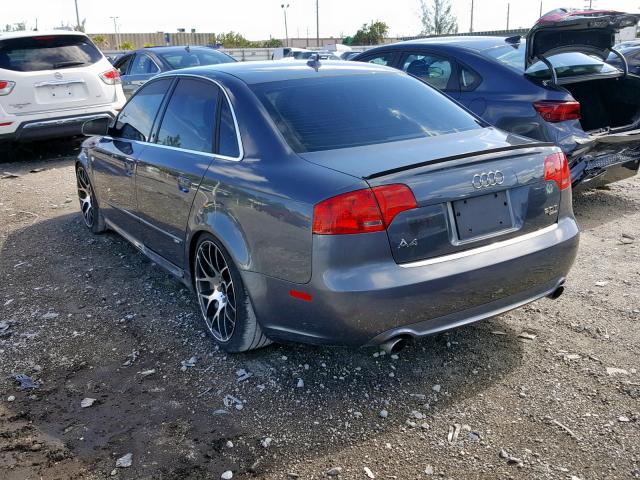 WAUDF78EX8A159300 - 2008 AUDI A4 2.0T QU CHARCOAL photo 3