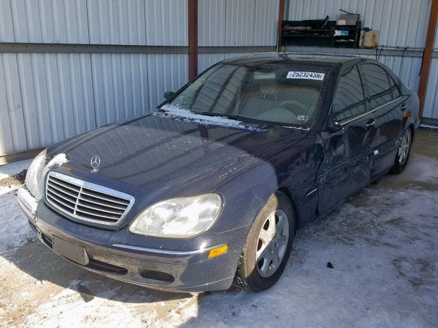 WDBNG70J02A257478 - 2002 MERCEDES-BENZ S 430 BLUE photo 2