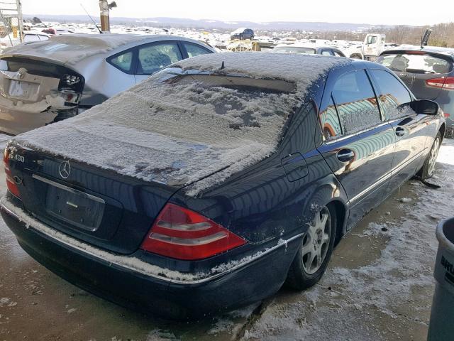 WDBNG70J02A257478 - 2002 MERCEDES-BENZ S 430 BLUE photo 4