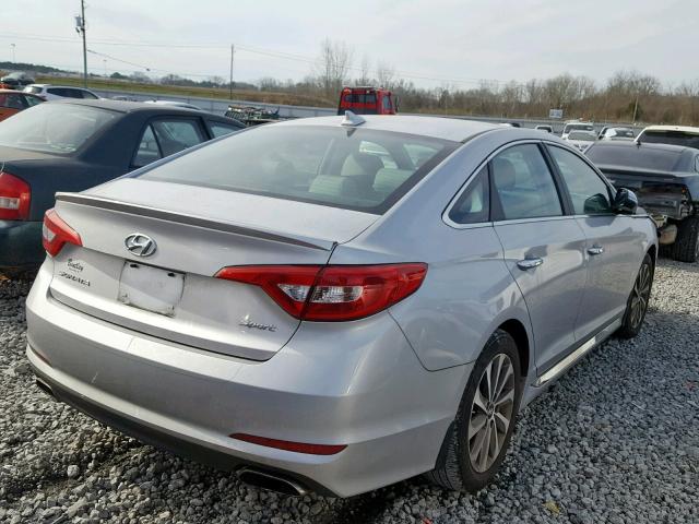 5NPE34AF3FH113878 - 2015 HYUNDAI SONATA SPO SILVER photo 4