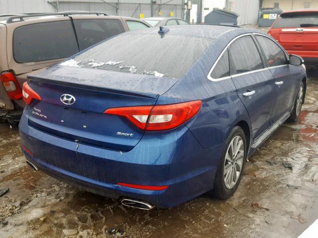 5NPE34AF7HH534747 - 2017 HYUNDAI SONATA SPO BLUE photo 4