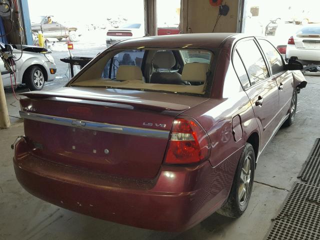 1G1ZT54885F287063 - 2005 CHEVROLET MALIBU LS წითელი ფოტო 4