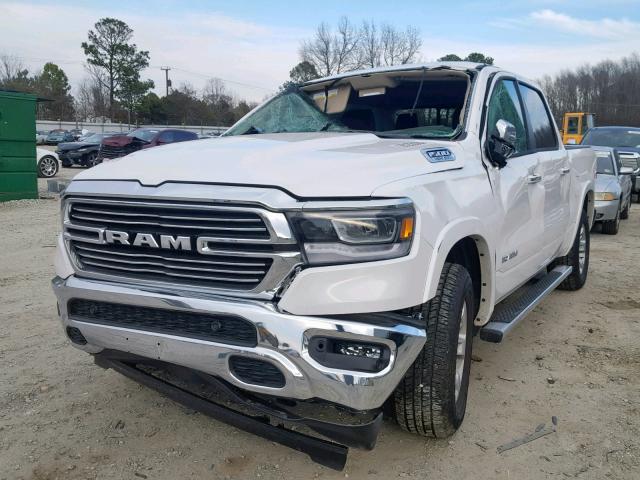 1C6SRFJT2KN643179 - 2019 RAM 1500 LARAM WHITE photo 2