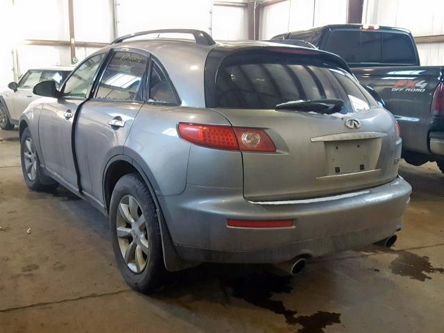 JNRAS08W54X202577 - 2004 INFINITI FX35 GRAY photo 3