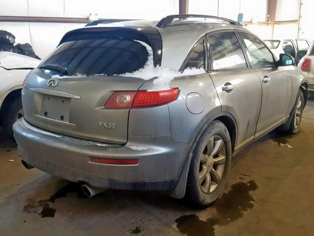 JNRAS08W54X202577 - 2004 INFINITI FX35 GRAY photo 4