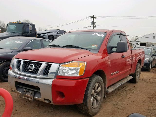 1N6BA06A58N316494 - 2008 NISSAN TITAN XE RED photo 2