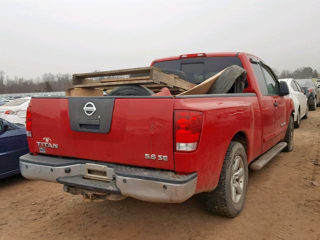 1N6BA06A58N316494 - 2008 NISSAN TITAN XE RED photo 4