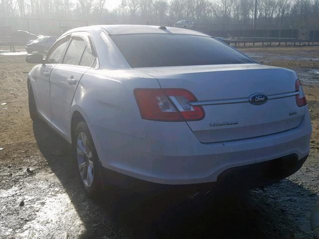 1FAHP2EWXCG126312 - 2012 FORD TAURUS SEL WHITE photo 3