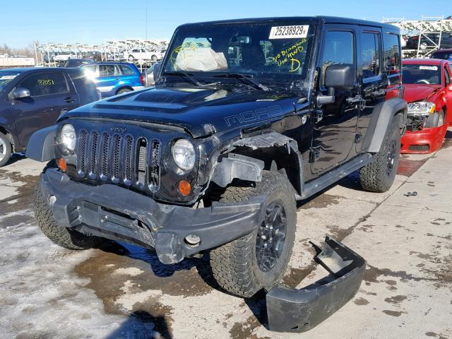 1C4BJWEG7DL590457 - 2013 JEEP WRANGLER U BLACK photo 2