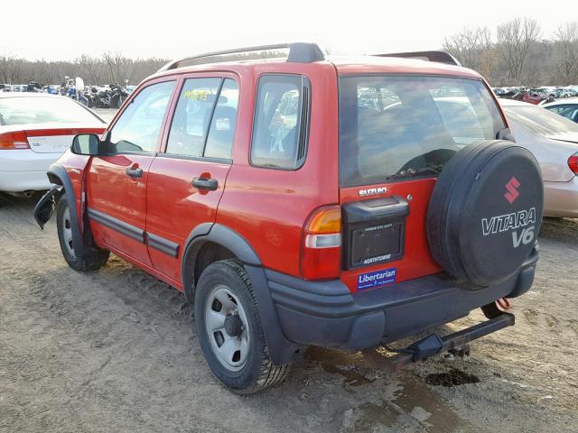 2S3TD62VX46101364 - 2004 SUZUKI VITARA LX RED photo 3