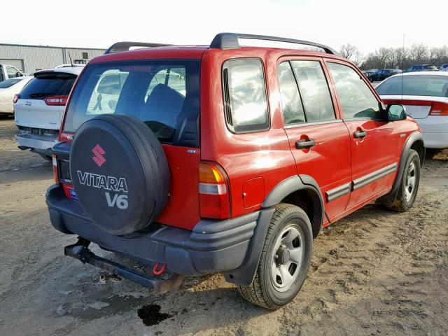 2S3TD62VX46101364 - 2004 SUZUKI VITARA LX RED photo 4