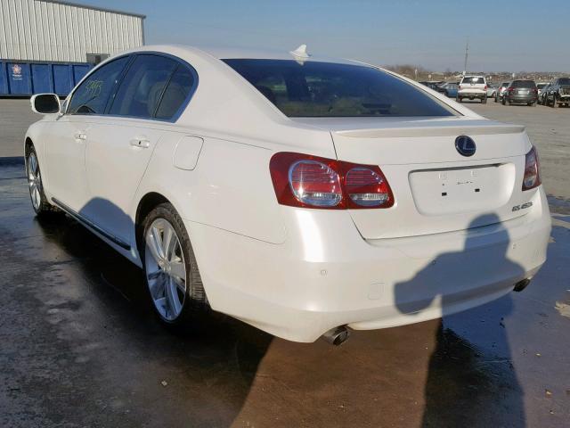 JTHBC1KS3B5024673 - 2011 LEXUS GS 450H WHITE photo 3