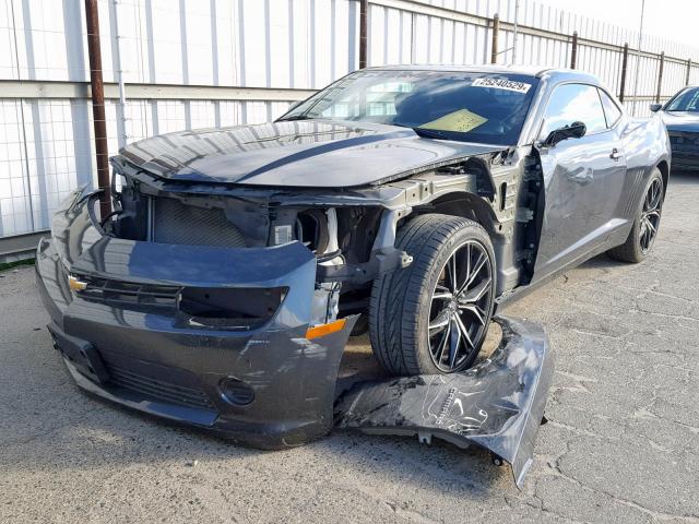 2G1FE1E38E9165885 - 2014 CHEVROLET CAMARO LS CHARCOAL photo 2