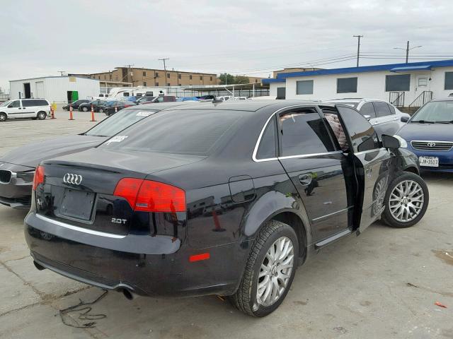 WAUAF78E38A136234 - 2008 AUDI A4 2.0T BLACK photo 4