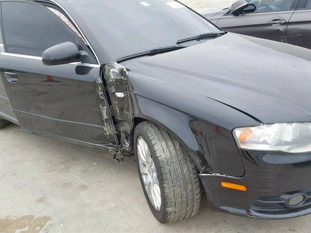 WAUAF78E38A136234 - 2008 AUDI A4 2.0T BLACK photo 9