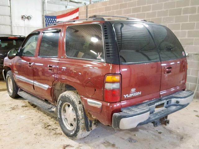 1GKEK13Z82J199414 - 2002 GMC YUKON RED photo 3