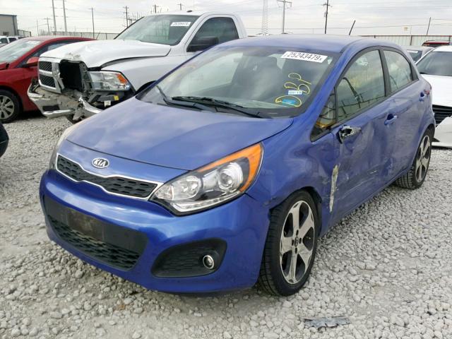 KNADN5A30C6054695 - 2012 KIA RIO EX BLUE photo 2