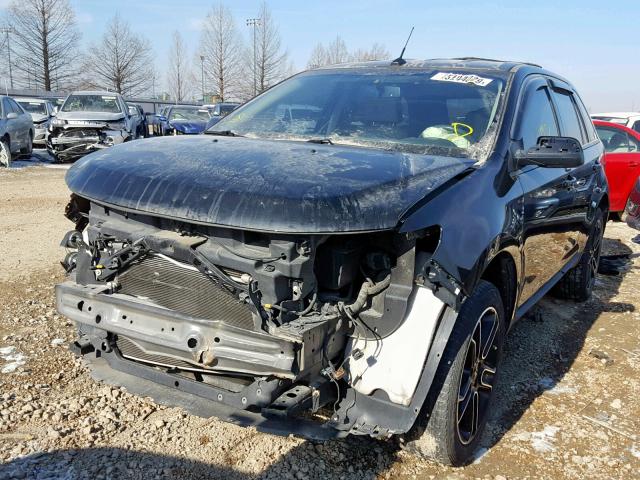 2FMDK3JC2DBC70420 - 2013 FORD EDGE SEL BLACK photo 2