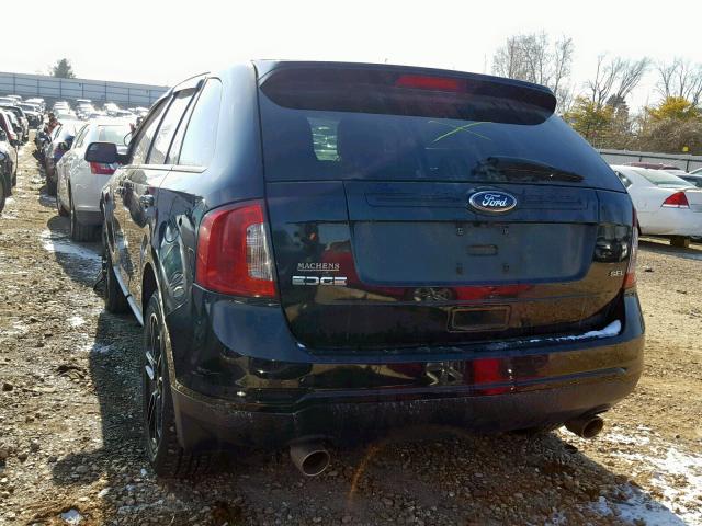 2FMDK3JC2DBC70420 - 2013 FORD EDGE SEL BLACK photo 3