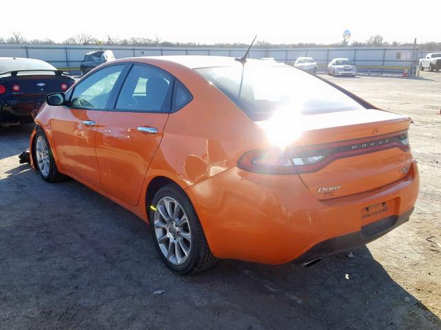 1C3CDFCH8DD318991 - 2013 DODGE DART LIMIT ORANGE photo 3