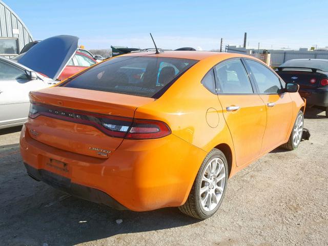 1C3CDFCH8DD318991 - 2013 DODGE DART LIMIT ORANGE photo 4