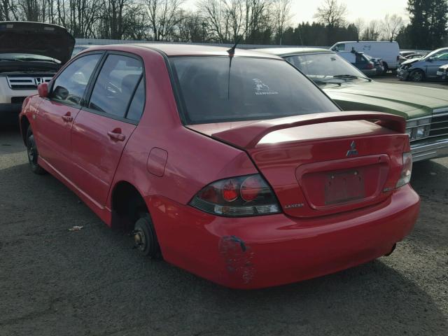 JA3AJ86E44U027508 - 2004 MITSUBISHI LANCER OZ RED photo 3