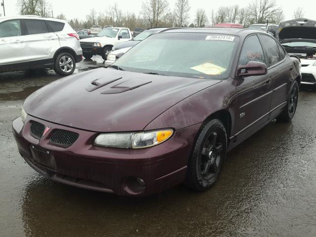 1G2WR521X2F261076 - 2002 PONTIAC GRAND PRIX BURGUNDY photo 2