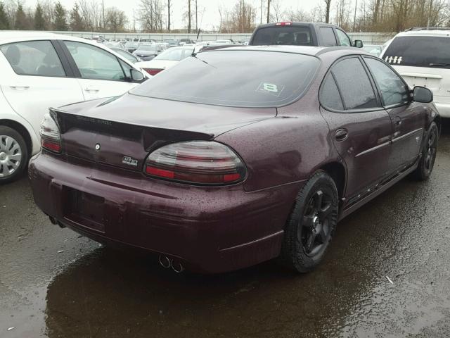 1G2WR521X2F261076 - 2002 PONTIAC GRAND PRIX BURGUNDY photo 4