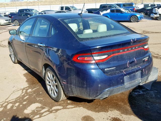 1C3CDFCH2DD167792 - 2013 DODGE DART LIMIT BLUE photo 3