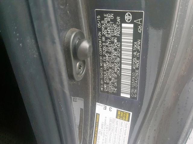 JTKJF5C78FJ012143 - 2015 TOYOTA SCION TC 灰色 照片 10