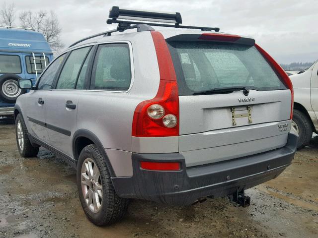 YV1CZ91H441045626 - 2004 VOLVO XC90 T6 SILVER photo 3