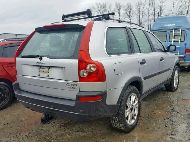 YV1CZ91H441045626 - 2004 VOLVO XC90 T6 SILVER photo 4