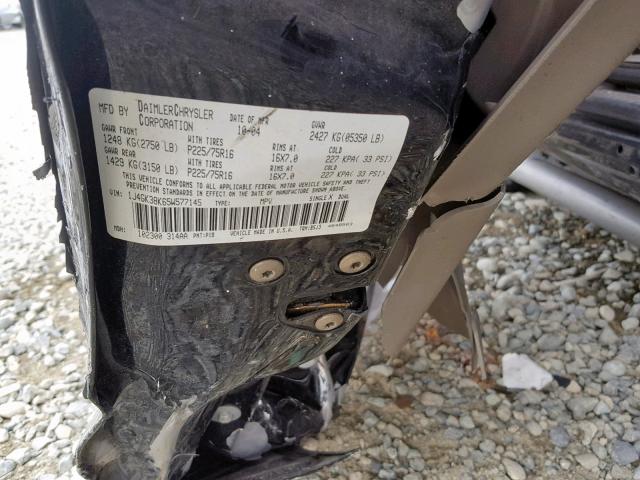 1J4GK38K65W577145 - 2005 JEEP LIBERTY RE BLACK photo 10