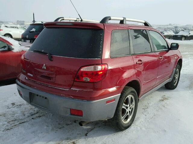 JA4LZ31F76U611128 - 2006 MITSUBISHI OUTLANDER RED photo 4