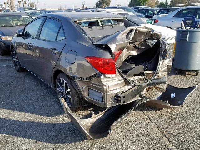 2T1BURHE9KC138274 - 2019 TOYOTA COROLLA L GRAY photo 3