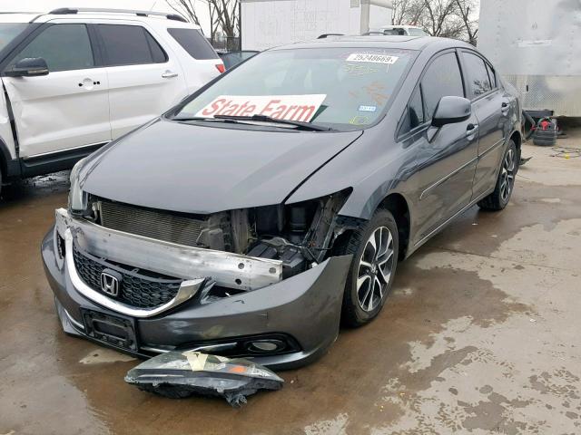 2HGFB2F91DH513623 - 2013 HONDA CIVIC EXL GRAY photo 2