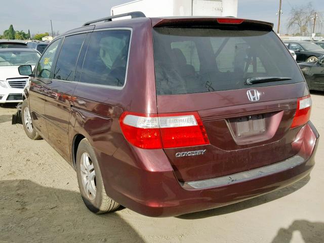 5FNRL38687B462987 - 2007 HONDA ODYSSEY EX MAROON photo 3