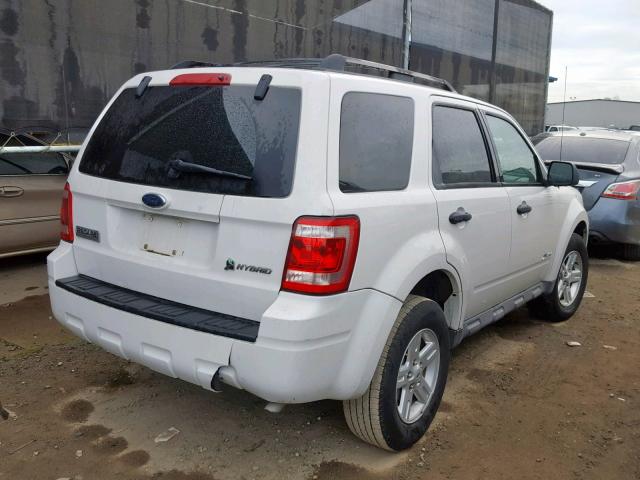 1FMCU49359KB11534 - 2009 FORD ESCAPE HYB WHITE photo 4