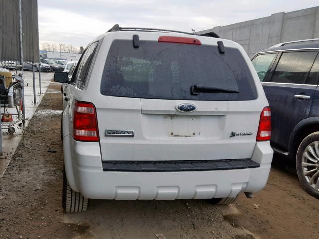 1FMCU49359KB11534 - 2009 FORD ESCAPE HYB WHITE photo 9