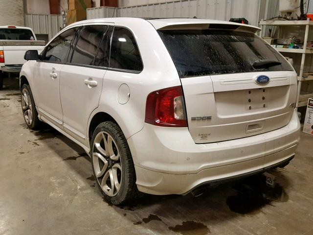 2FMDK4AKXBBA96882 - 2011 FORD EDGE SPORT WHITE photo 3