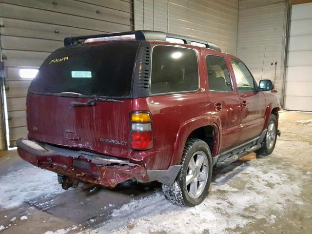 1GNEK13Z54R272102 - 2004 CHEVROLET TAHOE K150 MAROON photo 4