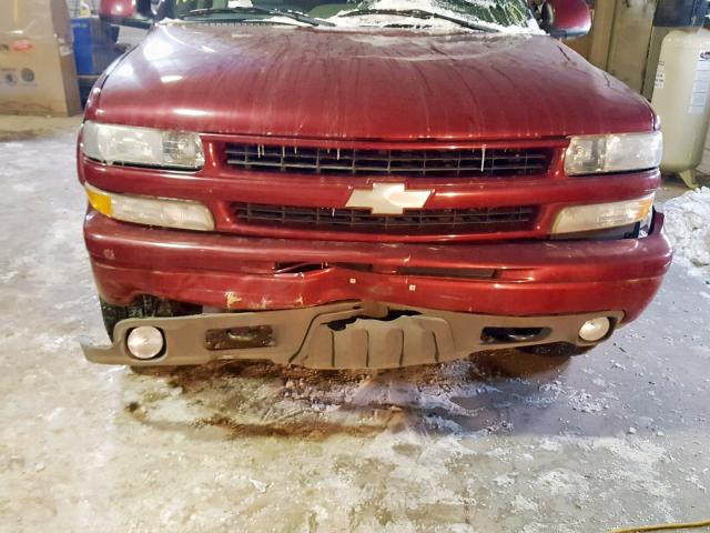 1GNEK13Z54R272102 - 2004 CHEVROLET TAHOE K150 MAROON photo 9