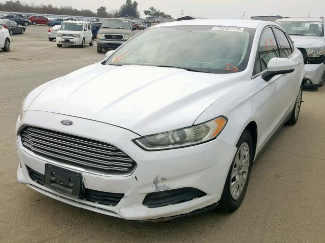 3FA6P0G73DR120282 - 2013 FORD FUSION S WHITE photo 2