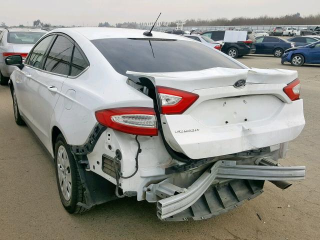 3FA6P0G73DR120282 - 2013 FORD FUSION S WHITE photo 3